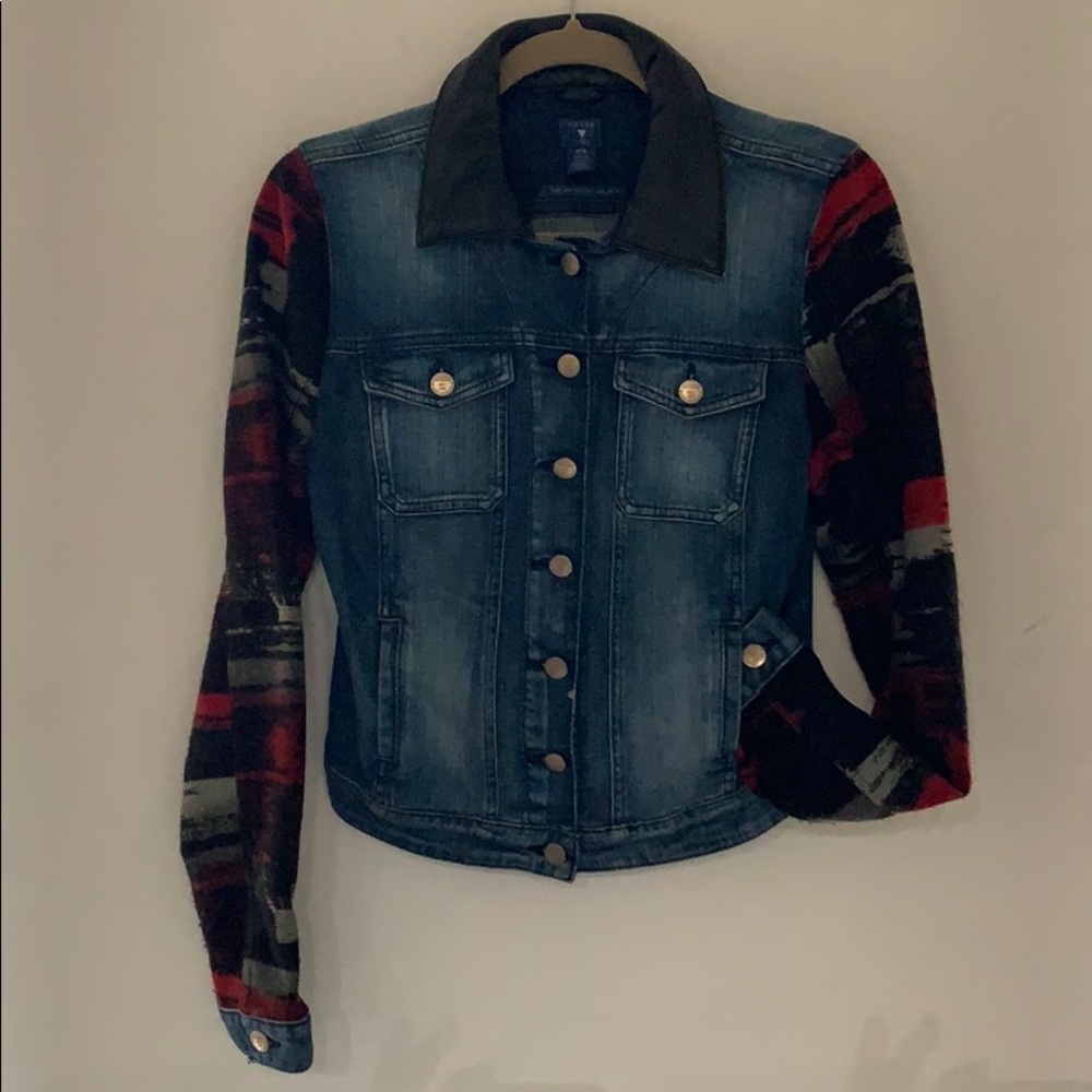 Guess Denim Jacket w/ Embroidered Sleeves